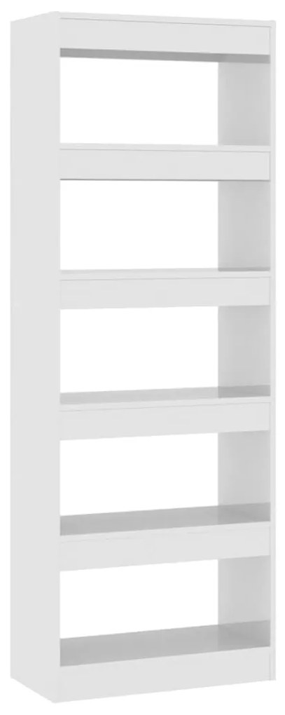 Libreria/Divisorio Bianco Lucido 60x30x166 cm in Truciolato