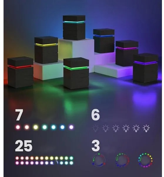 Comodino SMARTIE con illuminazione integrata, nero