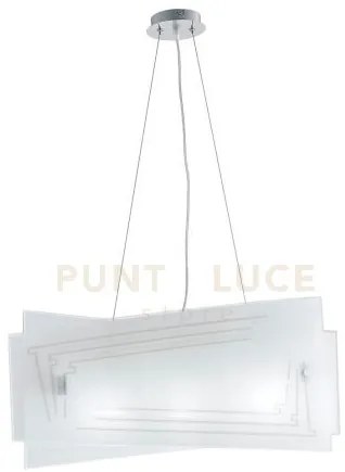 Lampadario a sospensione concept bianca 4 luci attacco e27 60x20x13...