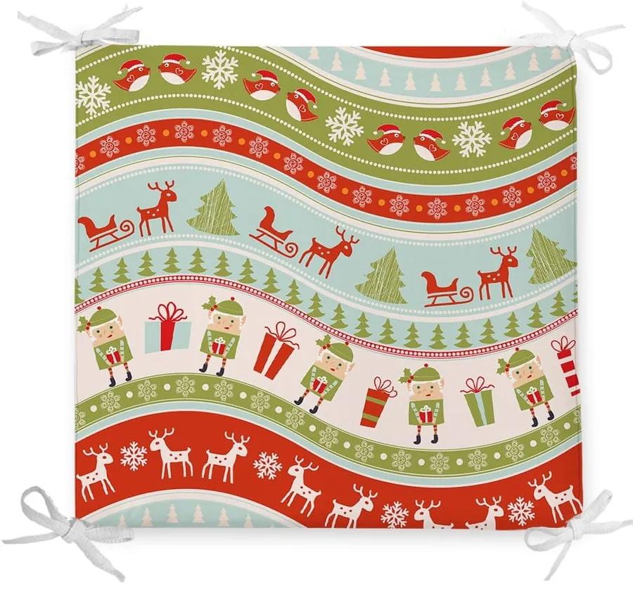Cuscino di seduta natalizio con elfi in misto cotone, 42 x 42 cm - Minimalist Cushion Covers