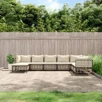 Set Divani da Giardino 8 pz con Cuscini Antracite in Polyrattan 3186790