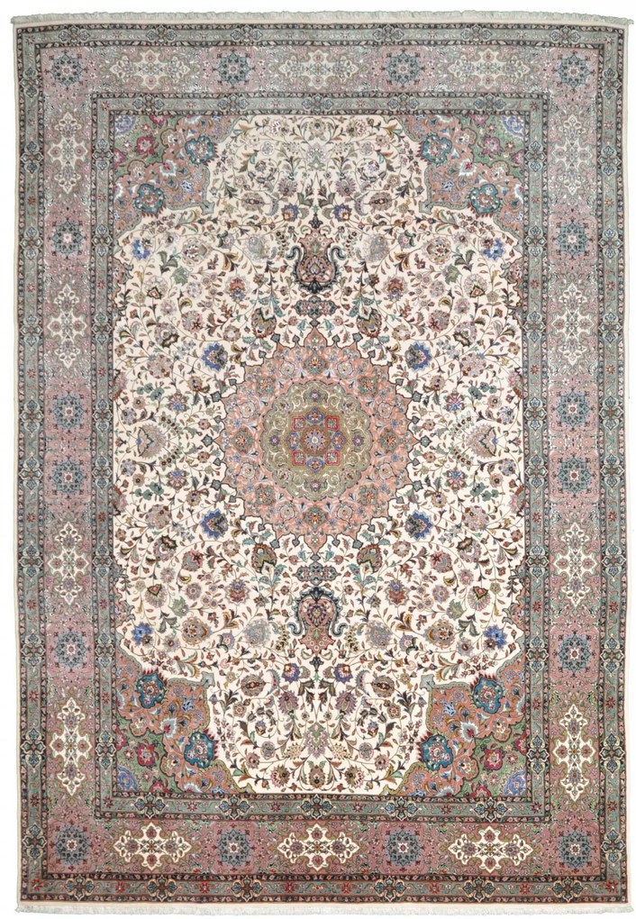 Tabriz Tappeto 200 x 290 Beige (Iran) Annodato A Mano