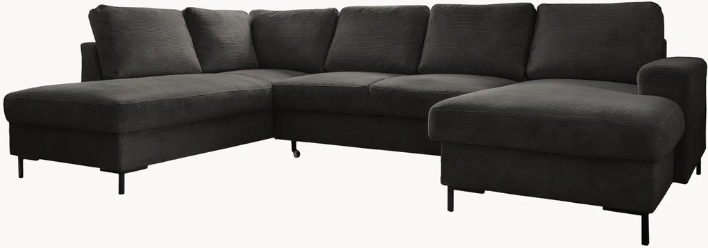 Divano angolare panoramico 8 posti in velluto a coste Lofty Lilly