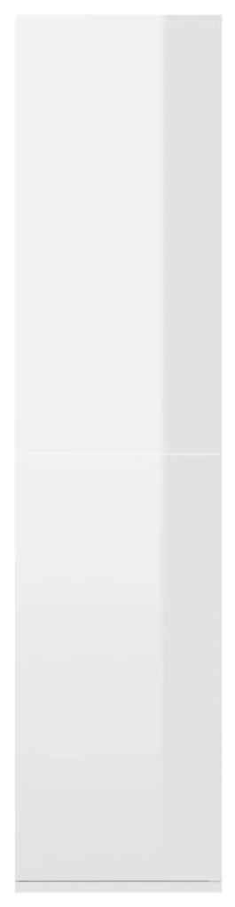 Libreria/credenza bianco lucido 66x30x130 cm in truciolato