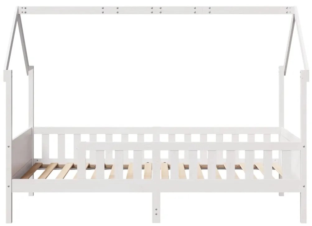 Giroletto casetta bambini bianco 90x200 cm legno massello pino