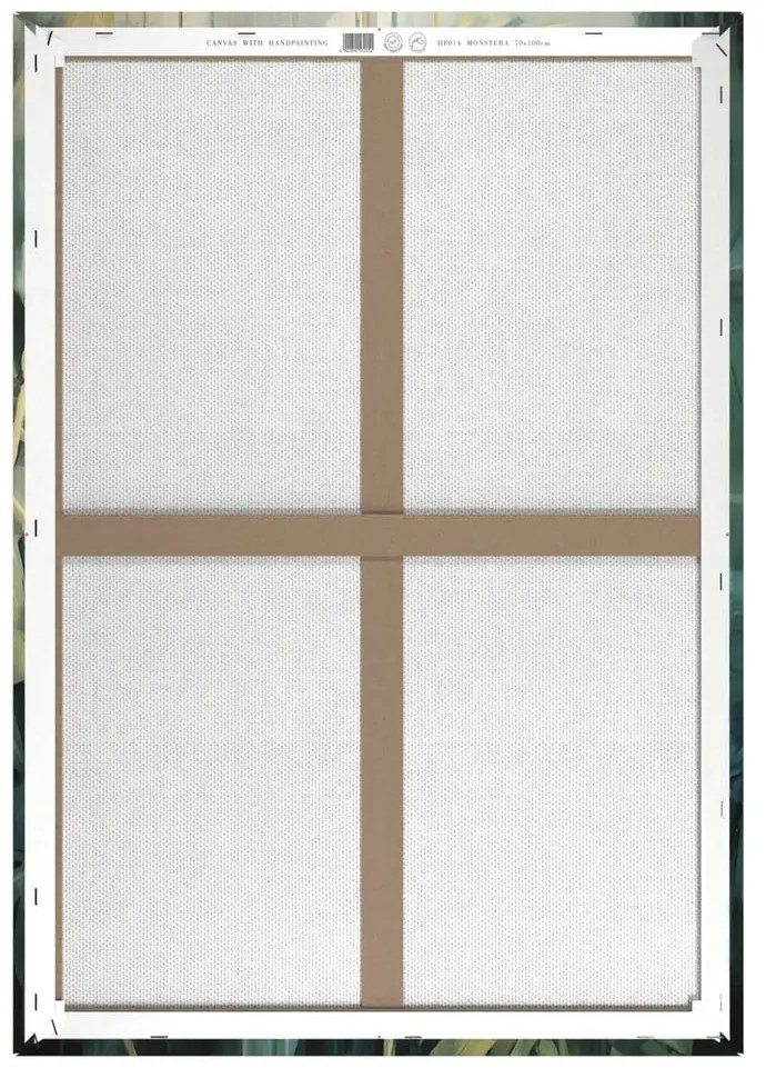 Quadro con elementi dipinti a mano 70x100 cm Monstera - Styler