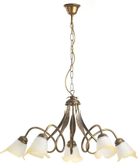 ONLI - Lampadario a sospensione con catena DOPPIO GIRO 5xE14/6W/230V bronzo