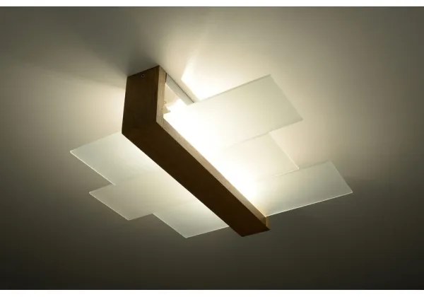 Sollux SL.0076 - Plafoniera FENIKS 2 2xE27/60W/230V legno naturale