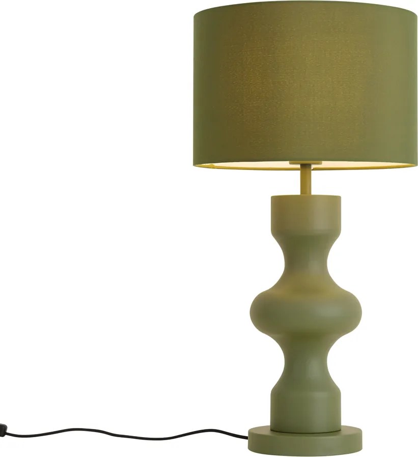 Lampada da tavolo retrò verde con paralume in tessuto - Captain