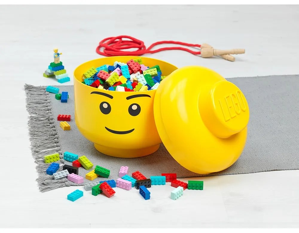 Scatola gialla a forma di testa di Winky, ⌀ 16,3 cm - LEGO®