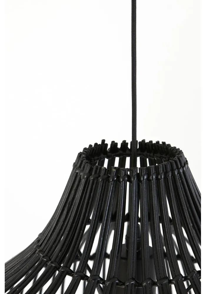Lampada da soffitto nera con paralume in rattan ø 40 cm Pacino - Light &amp; Living