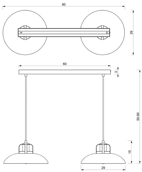 Brilagi - Lampadario a sospensione con filo FLAMENGO 2xE27/60W/230V bianco