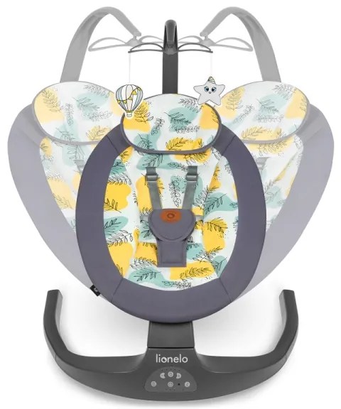 Lionelo - Dondolo musicale per bambini RALF 4xAA Grigio Cemento + telecomando