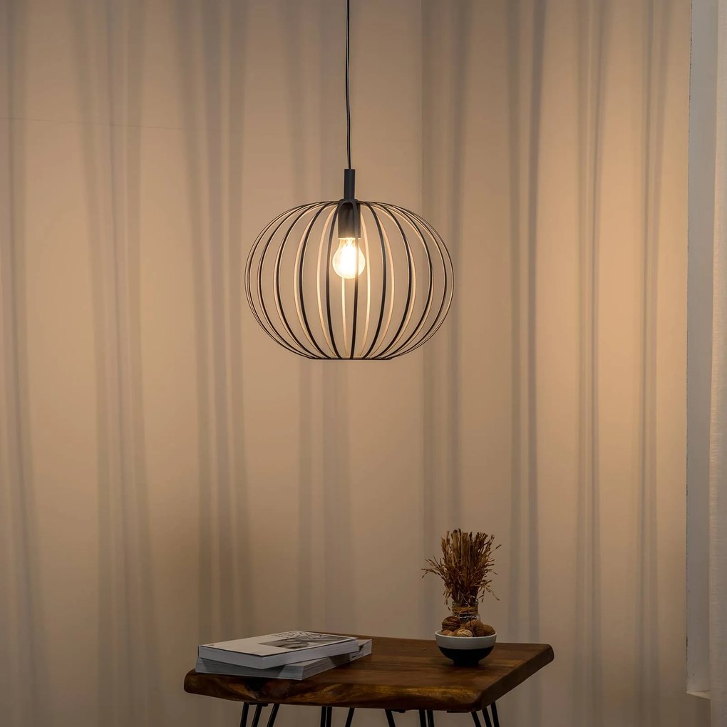 Lampada a sospensione Valor Argon, dimmerabile, Nero, Soggiorno / Sala da pranzo, Metallo, Moderno, Lampada a sospensione