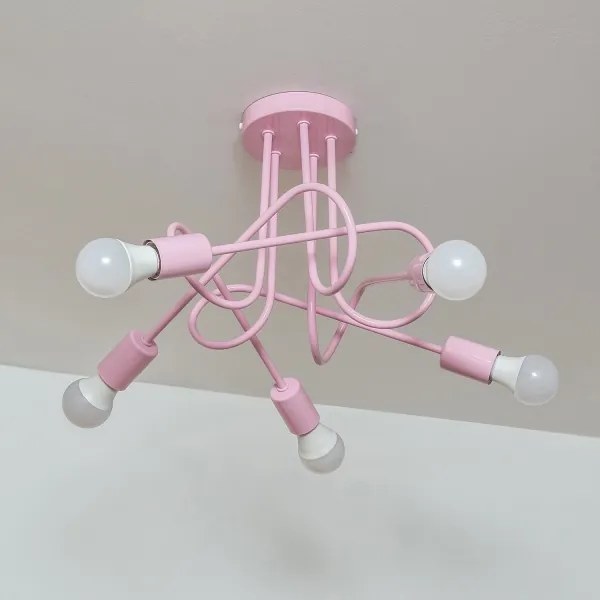 Plafoniera OXFORD 5xE27/15W/230V rosa