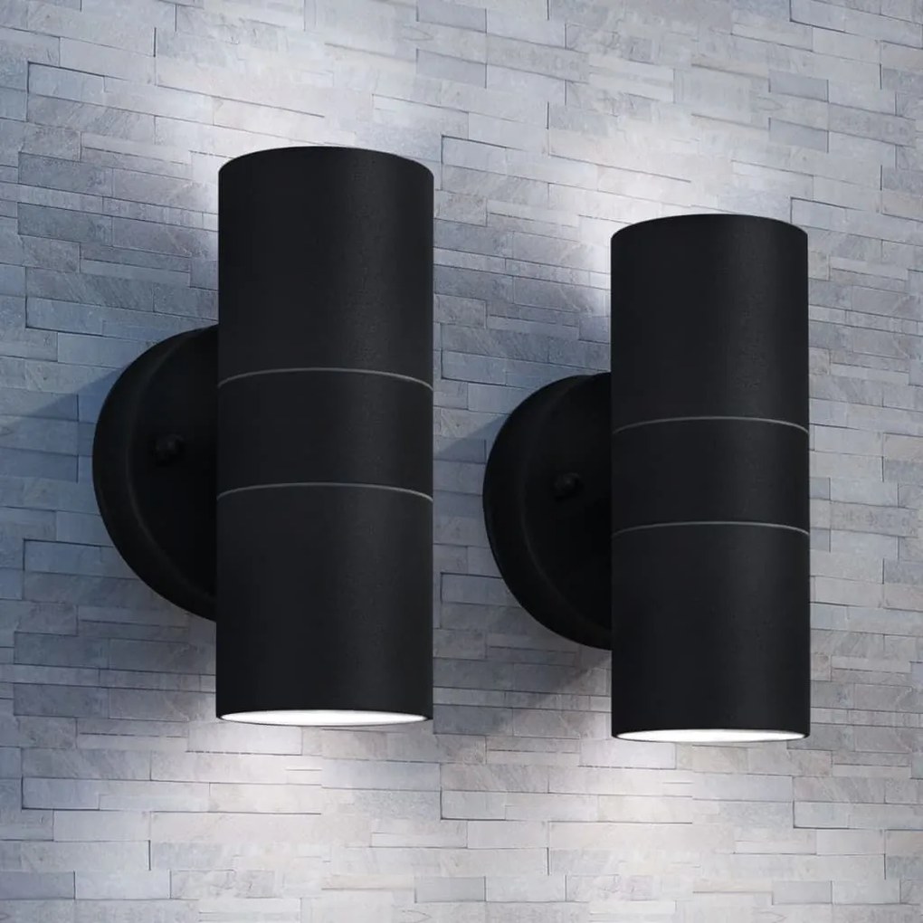 Applique Da Parete 2 Pz Acciaio Inox Proiezione Alto/basso /