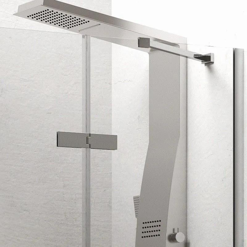 Kamalu - porta doccia battente 70cm con laterale fisso kt4000