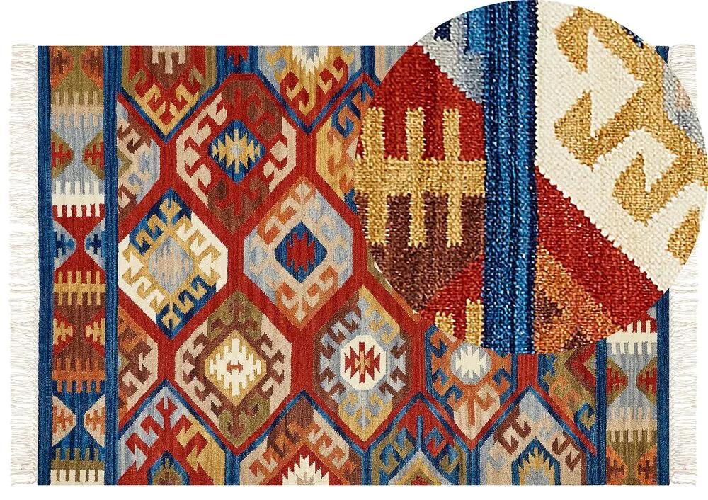 Tappeto kilim lana multicolore 160 x 230 cm JRVESH Beliani