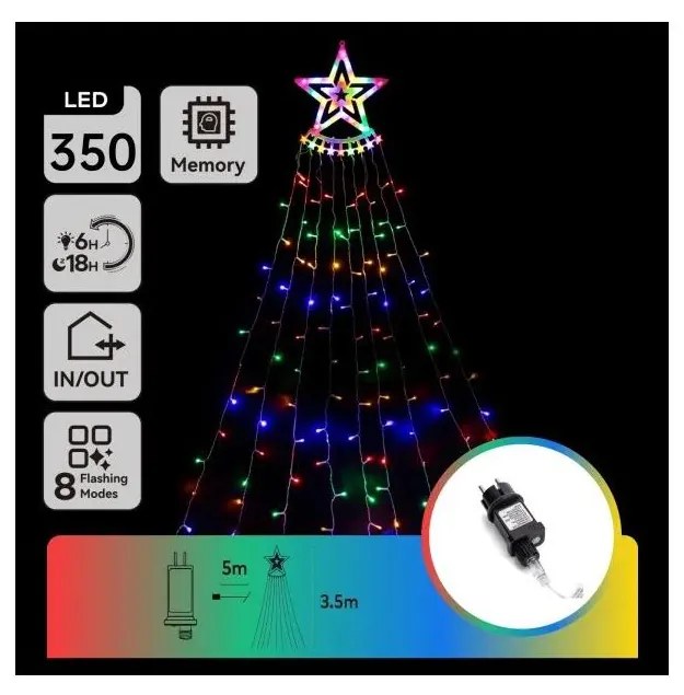 Aigostar - Decorazione natalizia da esterno LED RGBY 350xLED/6W/230V 3,5m IP44