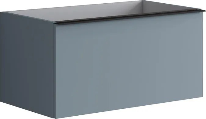 Mobile da bagno sospeso sotto lavabo L 80 x H 40 x P 45.5 cm indaco, 2 cassetti Pixel plain