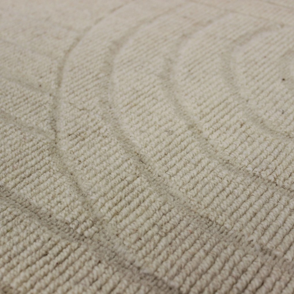 VALLEY - tappeto in lana avorio con decoro