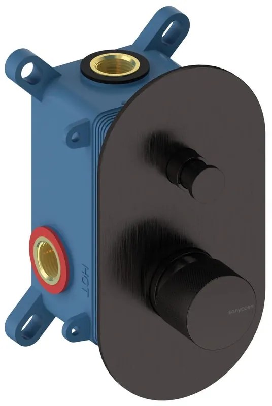 Rubinetto per doccia ad incasso monocomando Loop K nero lucido SANYCCES