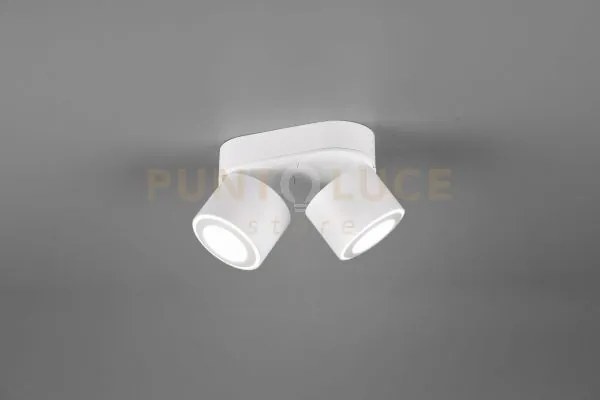 Taurus barra 2 spots led 10w 900lm, 3000k in metallo bianco orienta...