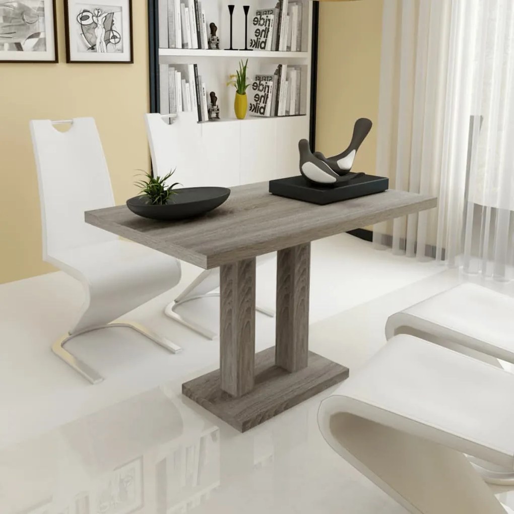 Tavolo Da Pranzo İn Mdf Imitazione Rovere /