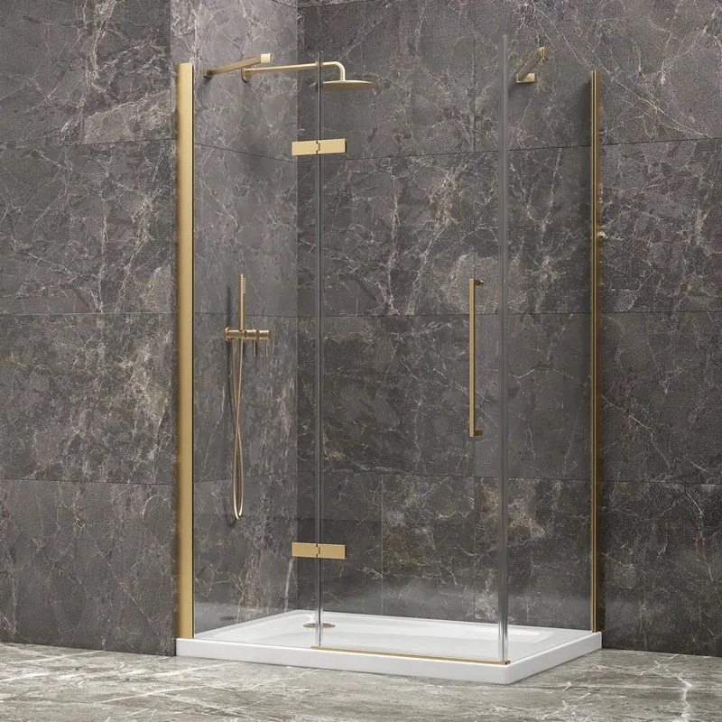 Box doccia 80x120 oro satinato porta battente | KT5000G - KAMALU