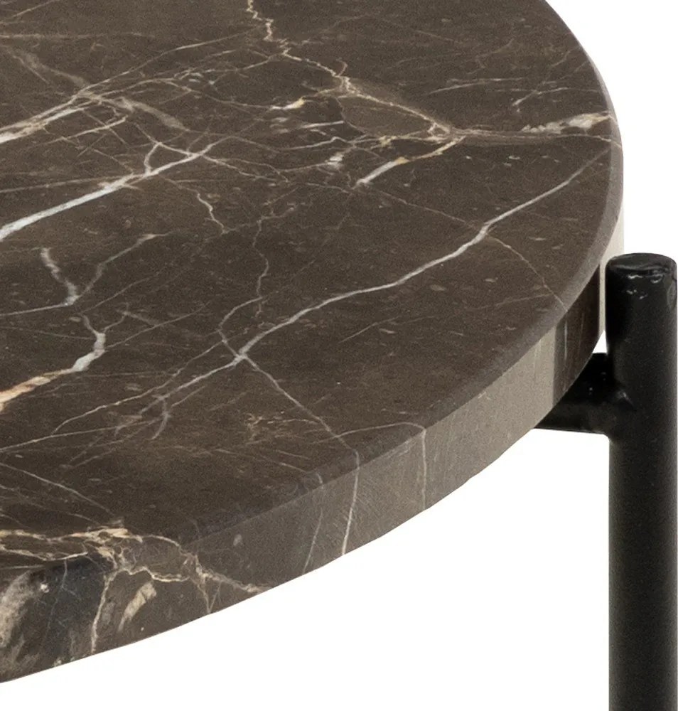 Tavolino rotondo con piano in marmo ø 52 cm Avila – Actona