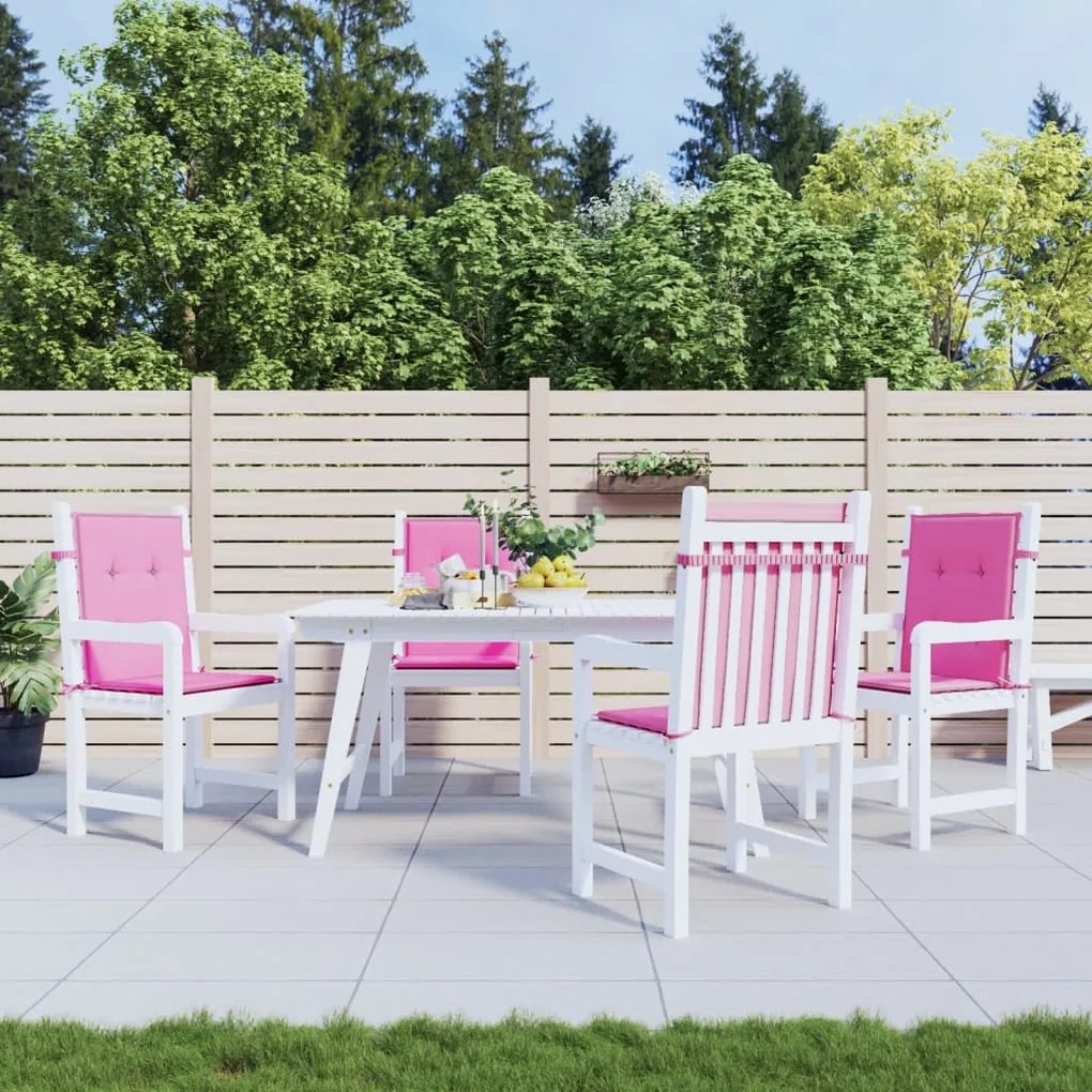 Cuscini Per Sedia Con Schienale Basso 4 Pz Rosa İn Tessuto /