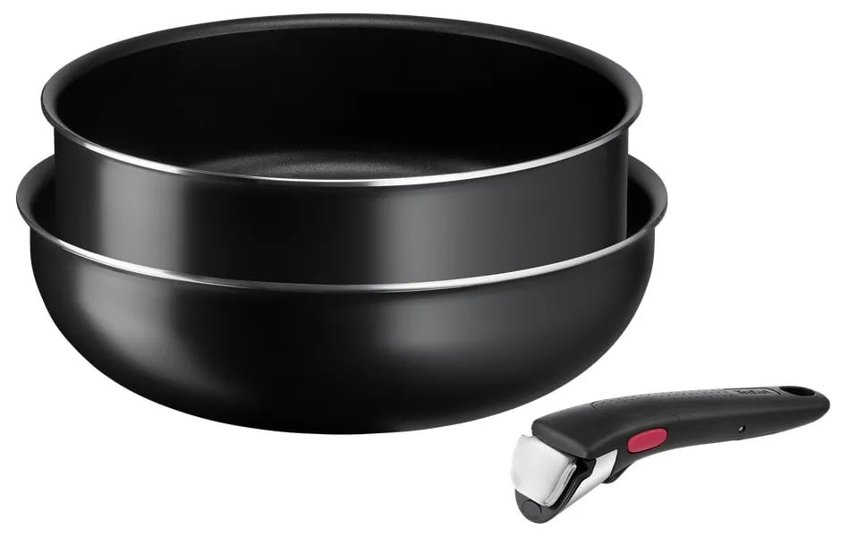 Set di pentole in alluminio 3 pezzi Ingenio Easy Cook &amp; Clean Black - Tefal