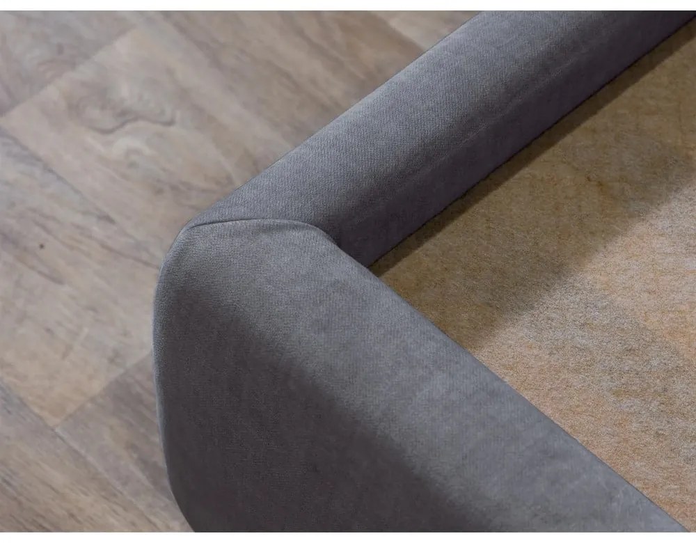 Letto matrimoniale imbottito grigio scuro con contenitore con griglia 180x200 cm Jade - Bobochic Paris