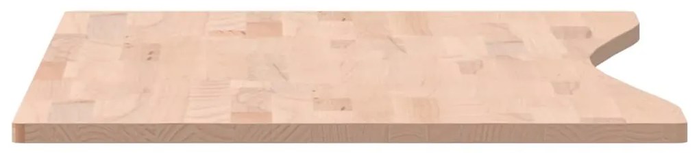 Piano per scrivania 100x(45-50)x1,5 cm legno massello di faggio