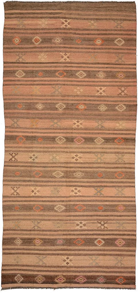 Kilim Tappeto orientale 310 x 150 Beige (Tacchino) Tessuto A Mano