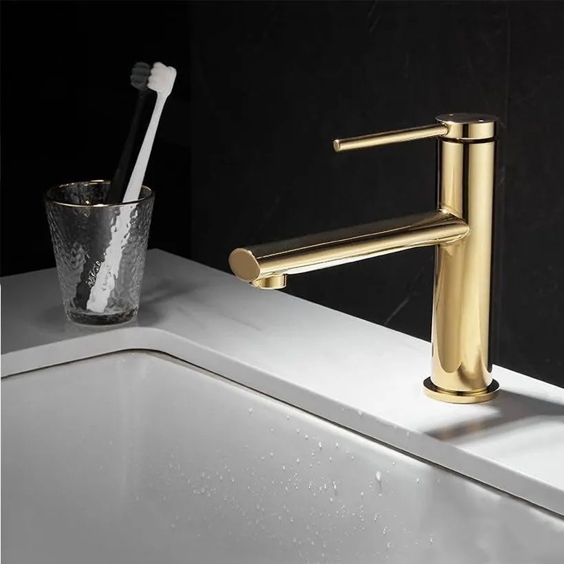 Rubinetto da lavabo REA OVAL GOLD low