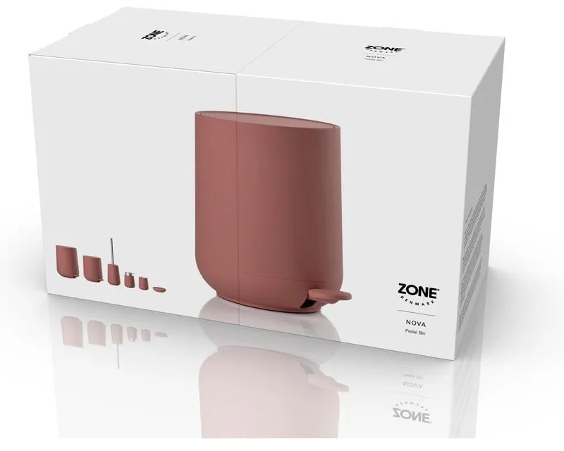 Pattumiera in plastica rosso chiaro 3 l Nova - Zone