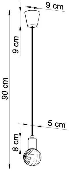 Lampadario su filo DIEGO 1xE27/60W/230V arancione