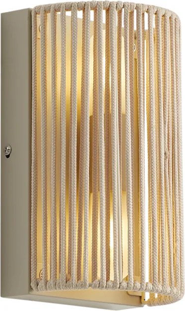Lampada da parete Japandi beige con corda IP44 - Jayla