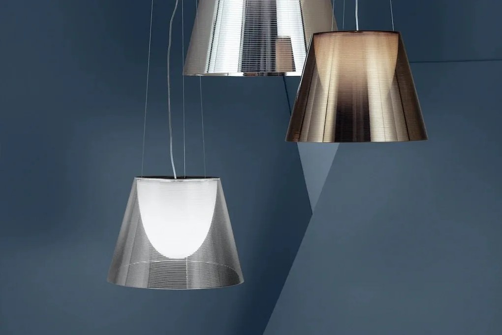 Flos KTribe Suspension 1 Lampada A Sospensione 24 cm a luce diffusa con diffusore esterno Argento Alluminizzato