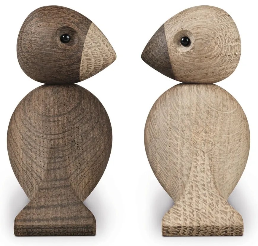 Statuette in set di 2 pezzi in legno di quercia Lovebirds - Kay Bojesen Denmark
