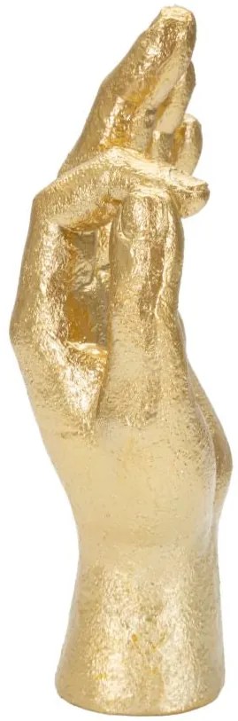 Statua Mano Ok in Oro - Decorazione Elegante 10x7x22,5 cm