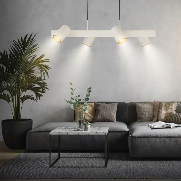 Briloner 4058044 - Lampada a sospensione su cavo ERA 4xGU10/10W/230V, colore crema