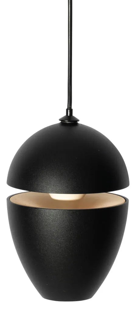 Lampada a sospensione nera moderna per sistema a binario monofase con LED - Magnetic Eggy