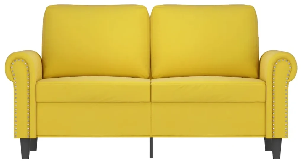 Divano a 2 posti giallo 120 cm in velluto