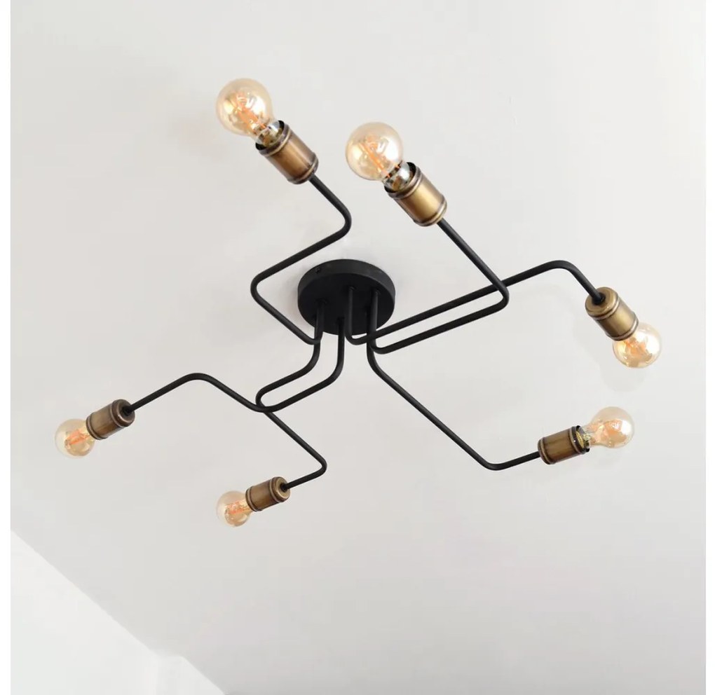 Lampadario a plafone LED TUBE 6xE27/15W/230V