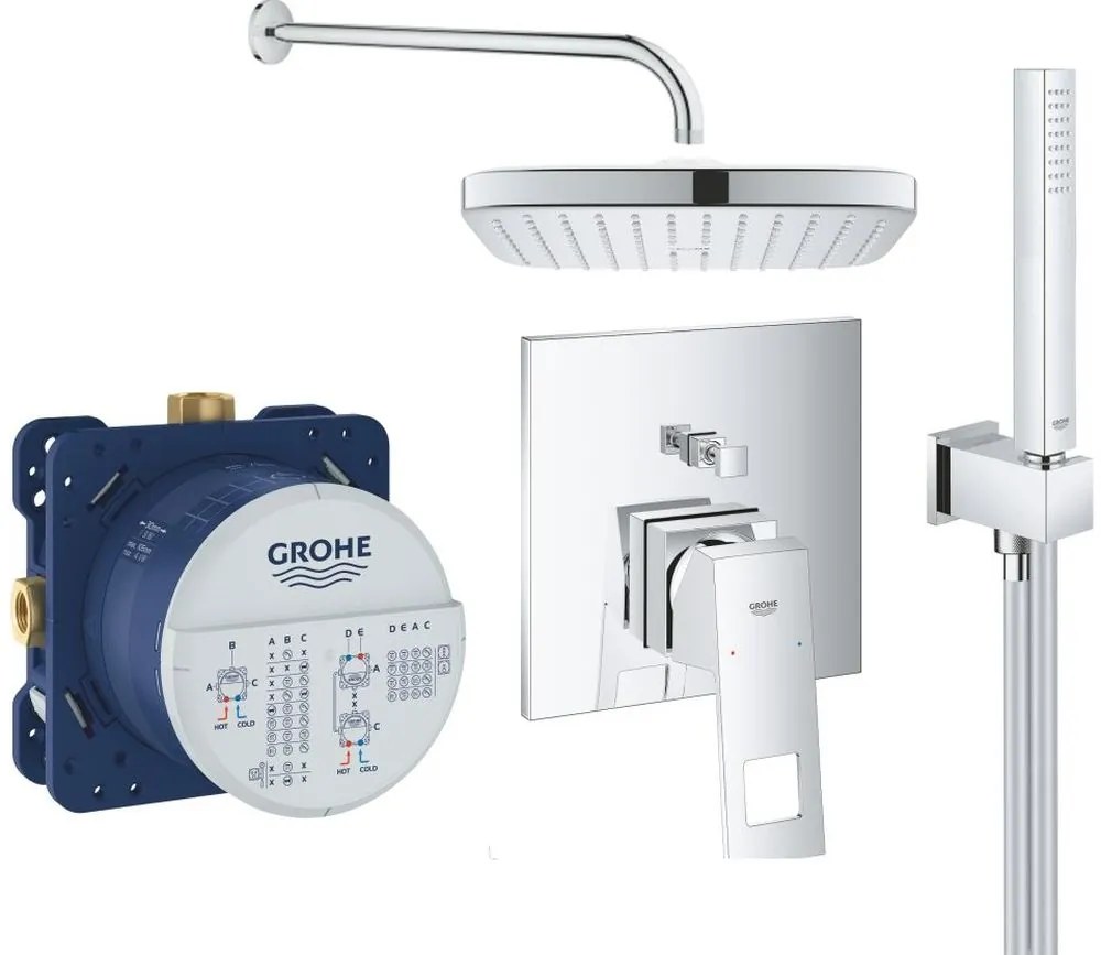 Set rubinetto per vasca e doccia Grohe Eurocube 24062000, soffione doccia Grohe Vitalio Comfort 26695000, 26405000, 35600000, 27851000
