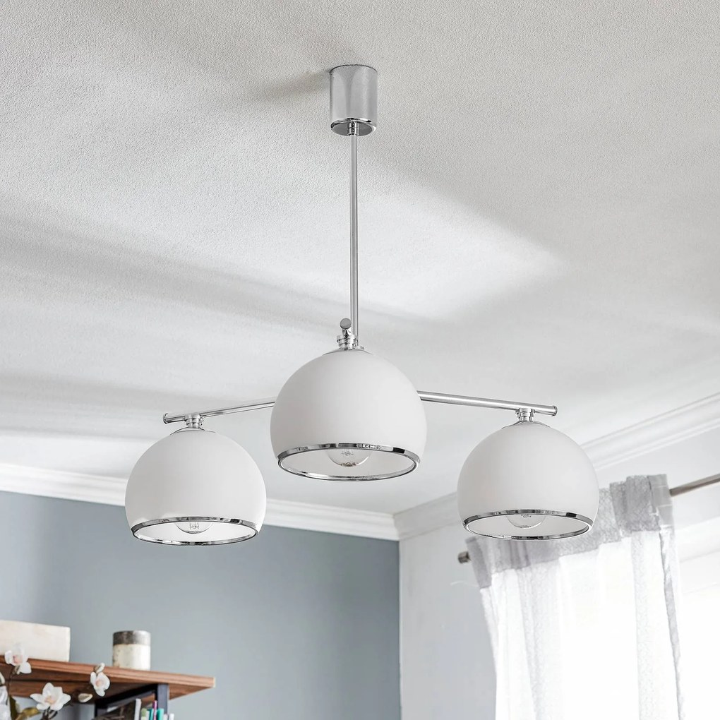 Argon Lampada a sospensione Mina, 3 luci, cromata, metallo/vetro