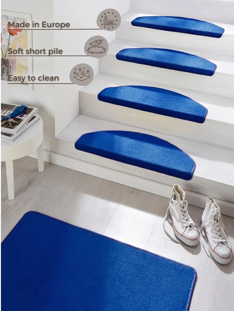 Set di tappeti per scale blu con strisce adesive 15 pz 23x65 cm Fancy – Hanse Home
