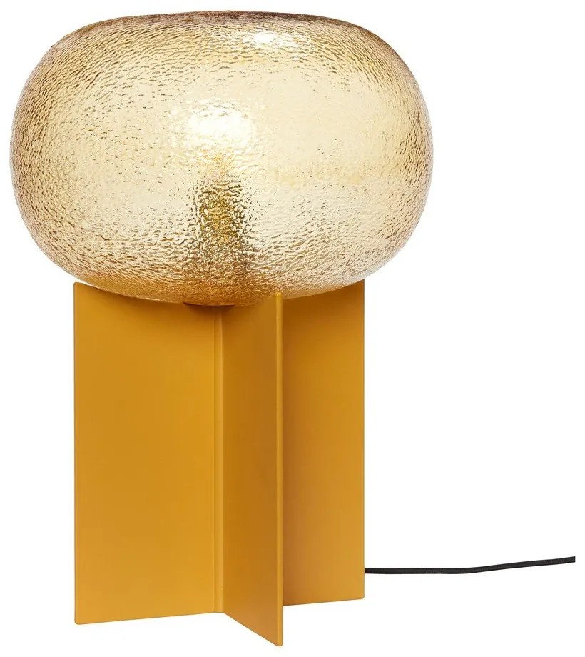 Lampada da tavolo arancione con paralume in vetro (altezza 36 cm) Podium - Hübsch